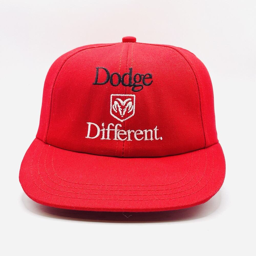 Vintage Dodge Different Red Snapback Trucker Hat Cap Embroidered